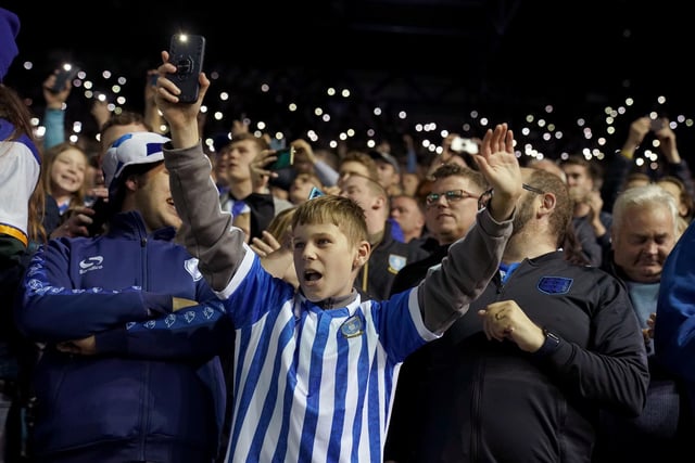 Owls fans in the play-off semi-final first leg against Sunderland