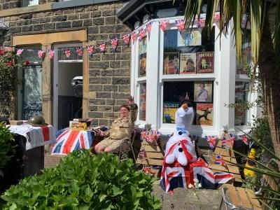 Dennis raised more than £100 for Help the Heroes sitting outside his house all day playing music and giving out hats and flags to passers by on their daily exercise.
