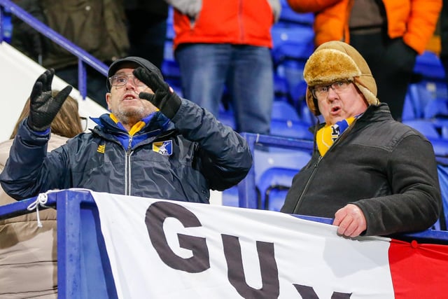 Mansfield Town fans who watched the 3-2 defeat at Tranmere Rovers.