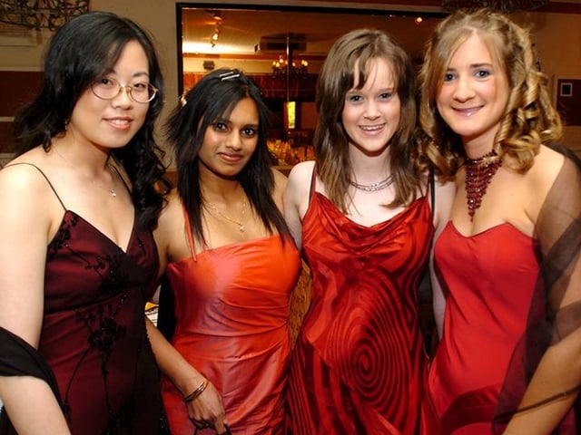 All dressed up for the Sheffield High School prom at Baldwin's Omega are, left to right, Nina Jiang, Gabrielle Thambirajah, Alexandra Holland and Sarah Bruce on May 24, 2005