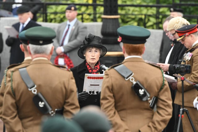 The Lord Lieutenant of Tyne & Wear, Susan Winfield OBE, reading For the Fallen by Laurence Binyon.