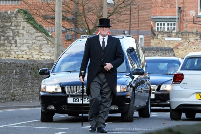 The Funeral Cortege arrives at St Laurence's Church, Adwick-le-Street.