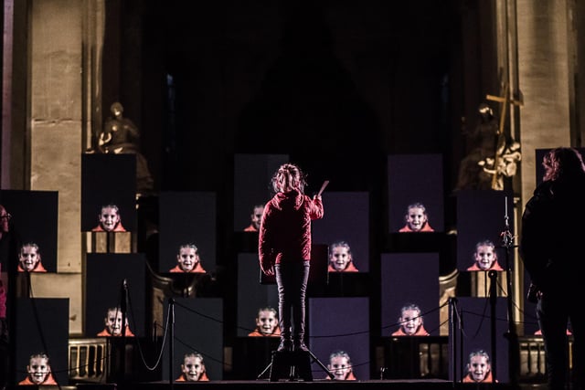 Over at St Oswald’s Church, Sming by Superbe (Belgium) is one of the most intriguing installations of the festival, where participants become both conductor and choir.