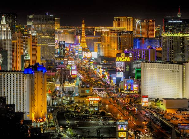 View of the Las Vegas Strip, looking north from the Foundation Room atop the Mandalay Bay Hotel & Casino in Las Vegas. Picture: Mark Damon/Las Vegas News Bureau