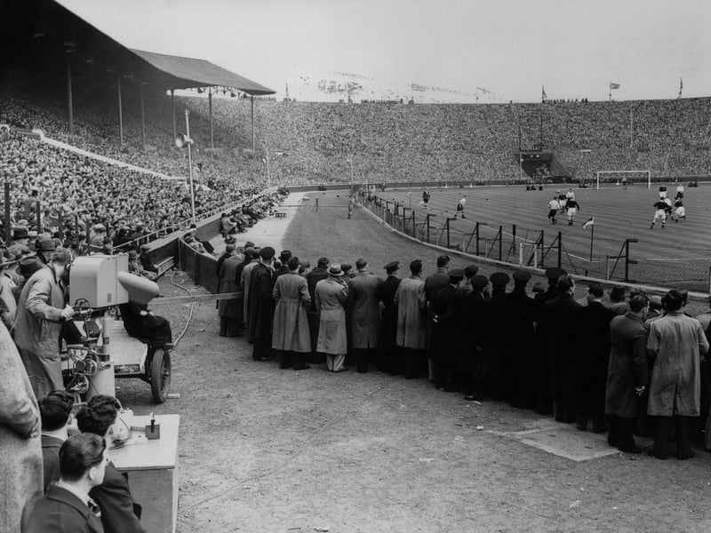 A BBC camera at work filming the match