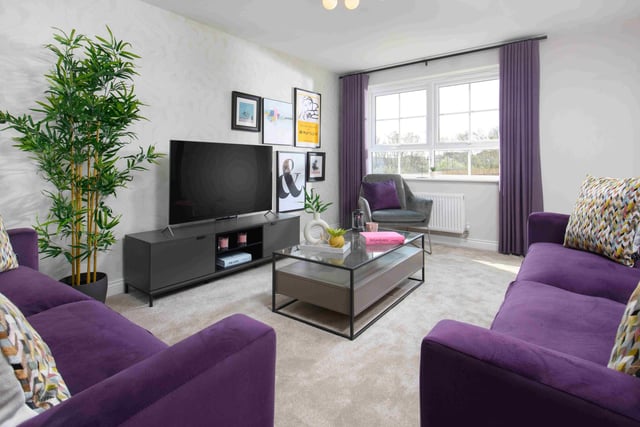 The lounge in the Kingsley show home which is aimed at growing families.