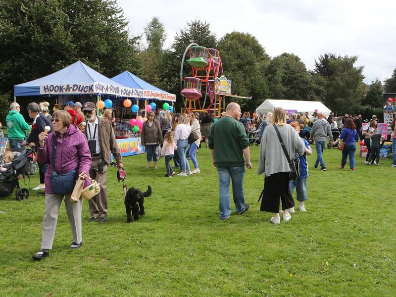The event had a relaxing feel to it all day. Here visitors take a look at the variety of attractions.