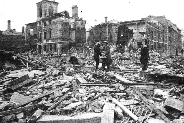 The remains of the Royal Hospital, Commercial Road, Portsmouth, on January 11, 1941