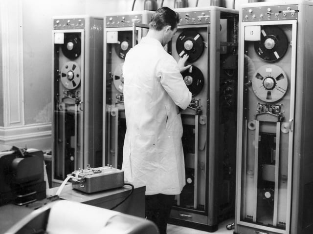 Working on the computers at United Steels, Sheffield, on December 22, 1964