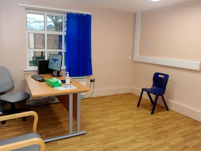 The Portsmouth NHS Covid-19 Vaccination Centre at Hamble House based at St James Hospital is set to open on Monday, February 1.
Pictured is: One of the reception areas where people will first go when they arrive for their vaccination.
Picture: Sarah Standing (310121-1756)