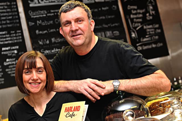 Steve and Sara Bradley at the Harland Café in Sheffield.