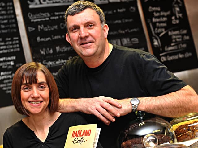 Steve and Sara Bradley at the Harland Café in Sheffield.
