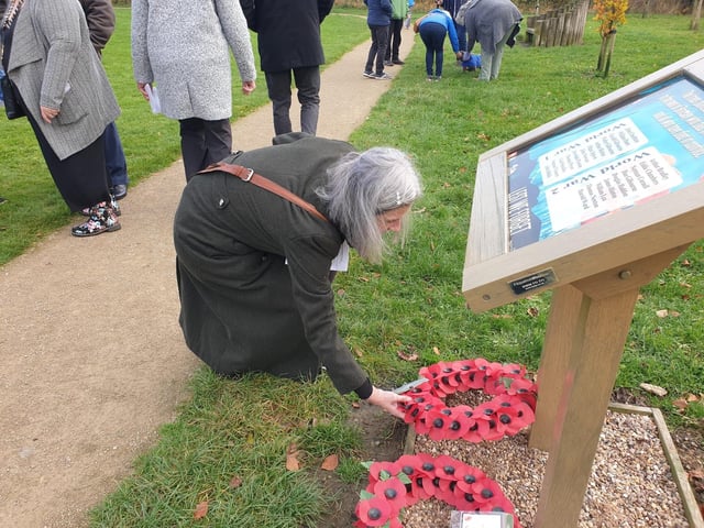 Councillor Elizabeth Williamson laid a wreath in Brinsley.