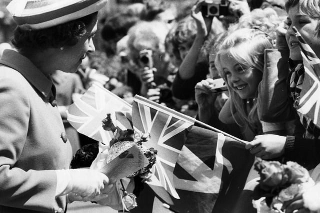 The Queen makes friends during her Silver Jubilee visit to Portsmouth in 1977