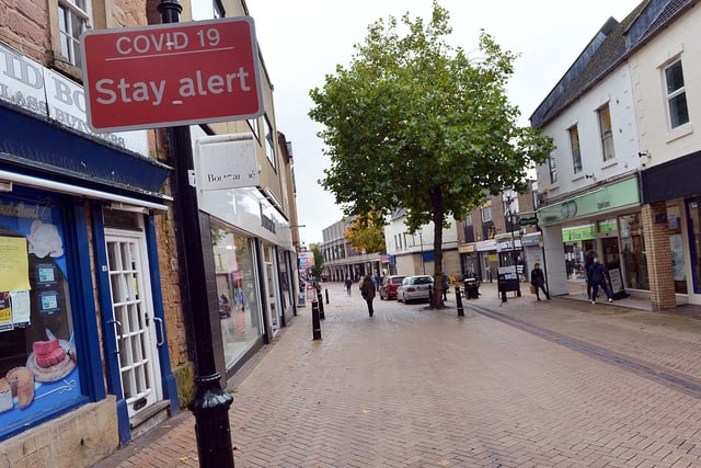 Mansfield town centre in new tier two lockdown.