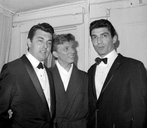 Toni Dalli (left) with Tommy Steele and Sergio Franchi in 1965. Photo provided by Marco Dalli.
