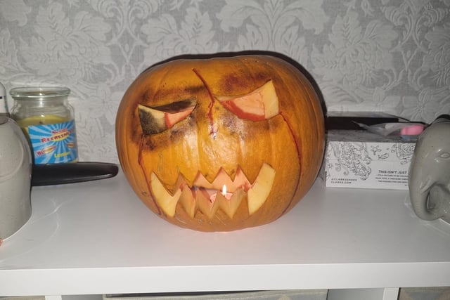 This spooky pumpkin was shared by Sophie Barnes Major.