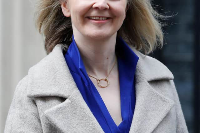 Britain's International Trade Secretary Liz Truss. (Photo by Tolga AKMEN / AFP) (Photo by TOLGA AKMEN/AFP via Getty Images)