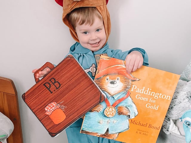 Arthur Cordwell, age 2, from Portsmouth dressed as Paddington Bear for World Book Day.