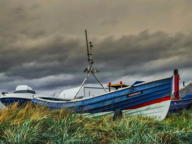 The weather rolls in at Boulmer Beach.