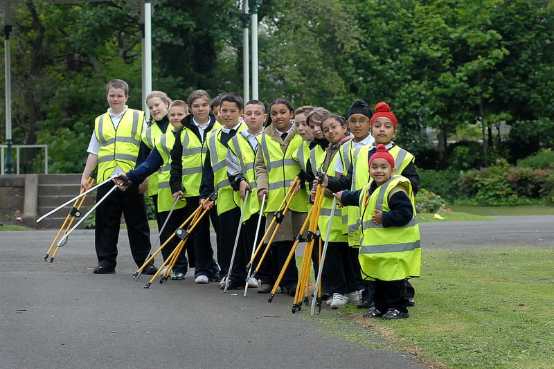 Litter picking in West Park but who do you recognise in this photo?