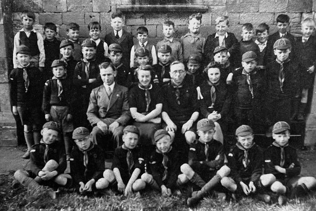 The Shirebrook Wolf Cub Pack in 1941 at the Holy Trinity Church
