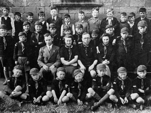 The Shirebrook Wolf Cub Pack in 1941 at the Holy Trinity Church