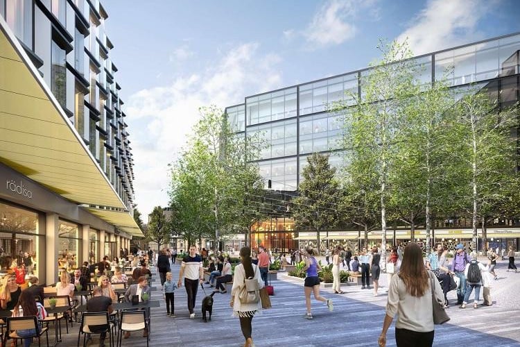 When the £350 million Haymarket development is completed in 2023 the four acre site will contain 50,413 m² of office space, a 362-room Hyatt Centric, a hospitality training academy and 10 shops.