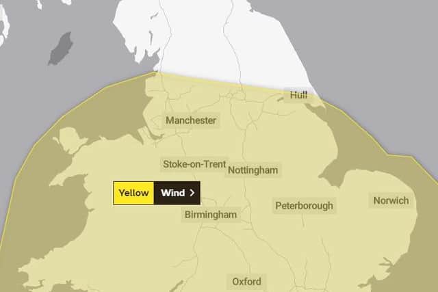A weather warning is in place for wind next week.