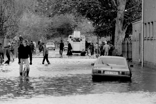 Flooding in Galashiels, November 1984.