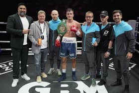 Sheffield promoter Izzy Asif with the winning team of the first Heist show in Hull