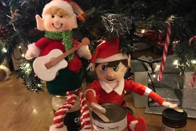 Alison McEwan's elves Elfie and Buddy decided to form a rock band.