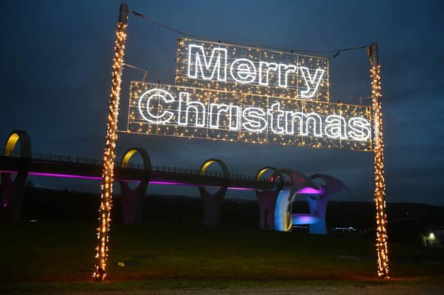 The festive lights display at Rough Castle, near the Falkirk Wheel.