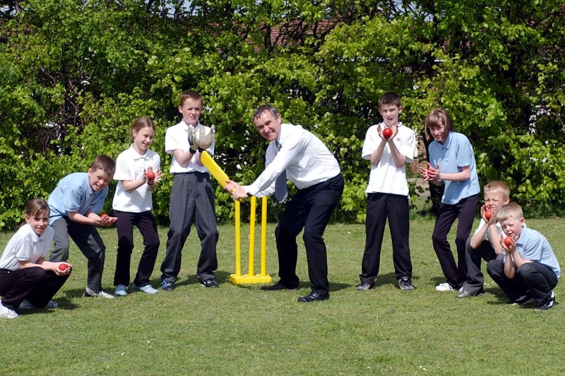 Catching up on a 2003 scene at St Mary's Primary School. A cash boost meant cricket was on the sporting agenda 18 years ago. But are you pictured?