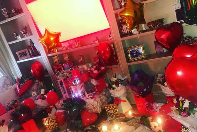 The Valentine's Day shrine to Willy Collins, who was known as the 'King of Sheffield'