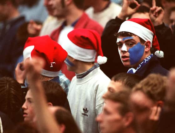 Spireites fans in the festive spirit against Bury in the FA Cup in December 1996 at Saltergate. Town won 1-0.