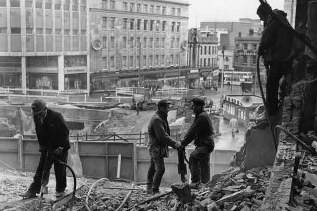 Construction of Castle Square (Hole in the Road), 1967