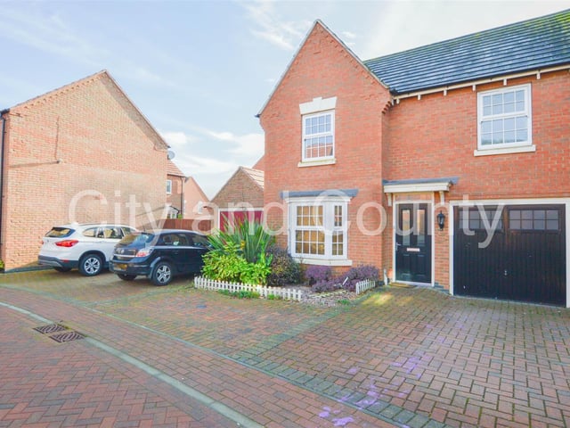 Both modern and spacious, this family home benefits from a bay fronted living room with double French doors leading to a 14ft kitchen diner, as well as three double bedrooms and an en-suite shower room to the master. Price: £260,000