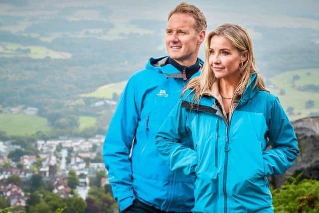Dan Walker and Helen Skelton star in Channel 5 Dan and Helen’s Pennine Adventure, which visits famous Yorkshire sights in an upcoming episode.  Picture by Channel 5