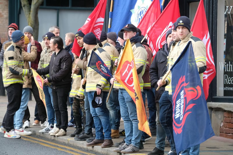 The Fire Brigades Union (FBU) joined the rally.