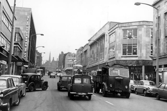 Pauldens department store, left and Woolworths.