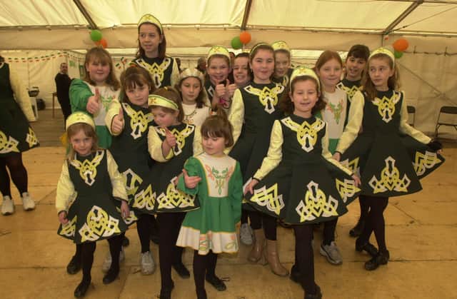 Pictured at the Ponderosa Park, Sheffield, where people gathered for a St Patrick's Day event in 2002. Seen are  the Irish dancers who were performing for the visitors