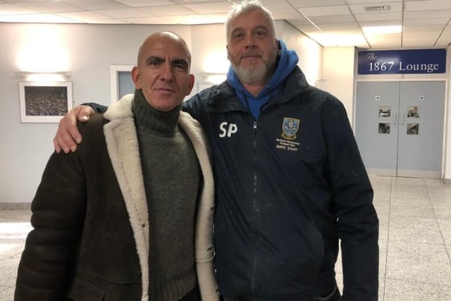 Steve Perry with Wednesday's former Italian star Paolo Di Canio.
