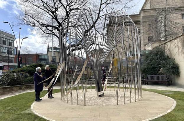 Sheffield was put into lockdown after the outbreak of coronavirus , on March 23, 2020. Lockdowns continued for months, with many deaths in the city associated with the virus. Pictured it the memorial, unveiled this year in the city