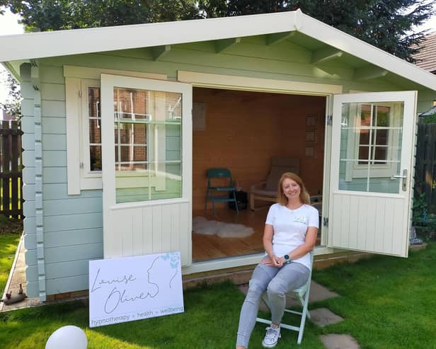 Louise Oliver and her new Hypno-hut