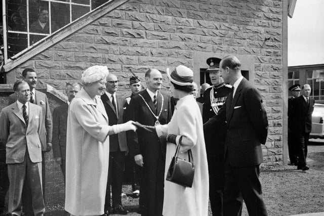 The Queen and Duke of Edinburgh arriving at Greenyards, July 1962.