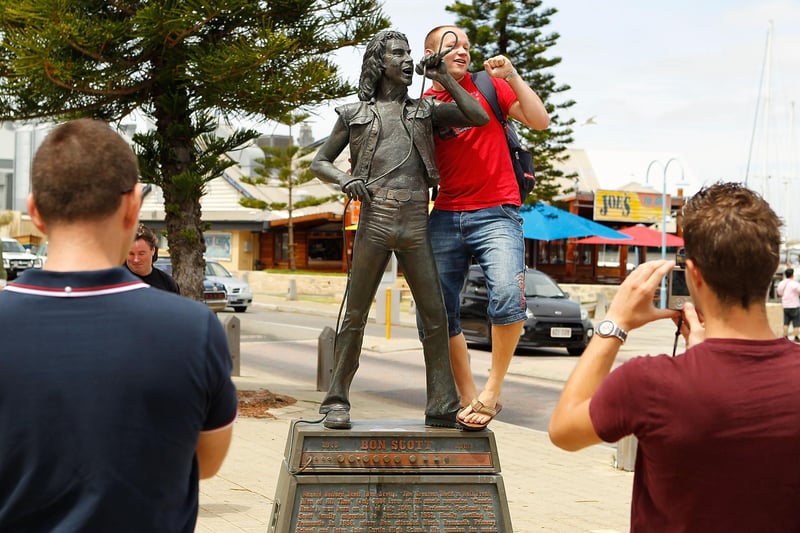 This singer's hometown - in Freemantle - put up this statue for fans to pose with following his death in 1980.  Was he really that short?....