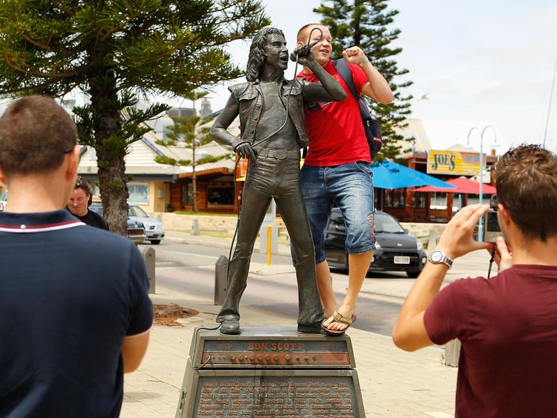 This singer's hometown - in Freemantle - put up this statue for fans to pose with following his death in 1980. Was he really that short?....