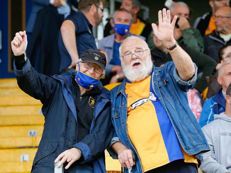 Mansfield Town fans before the match with Harrogate.