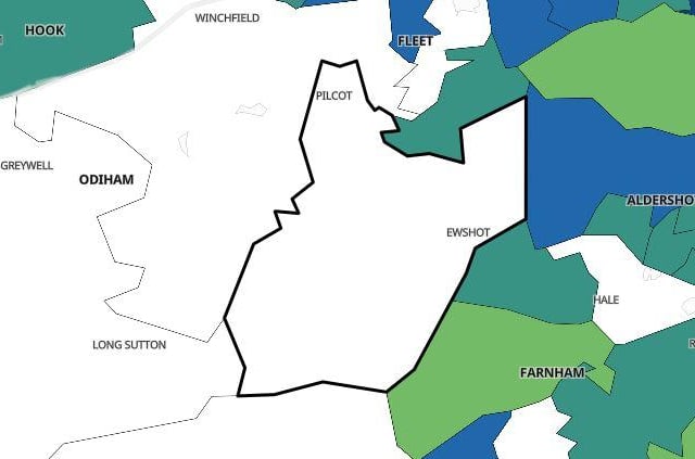 There were fewer than three cases in Crookham West, Ewshot and Crondall in the seven days to November 23.